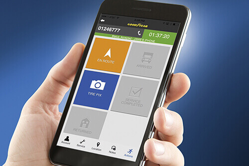Goodyear Smart Tech App Home Screen